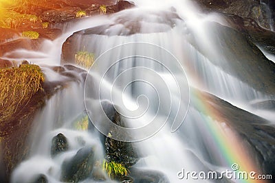 Waterfall in Ukraine - on the Prut River Stock Photo