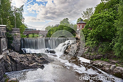 Waterfall in Vanhankaupunginkoski, Helsinki, Finland Stock Photo