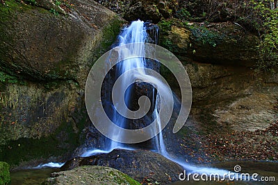 Waterfall in deep forest in the nearest village Stock Photo