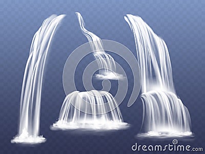 Waterfall water flow cascade vector illustration Vector Illustration