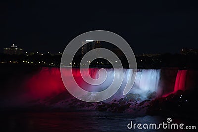 Waterfall White Red Niagara Falls Ontario Canada Stock Photo