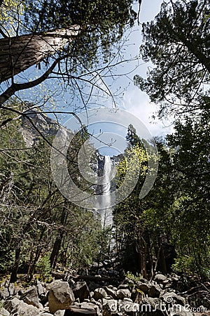 Waterfall in Yosemite Stock Photo