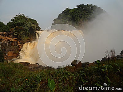 Waterfalls of the Congo River near Kinshasa. Stock Photo