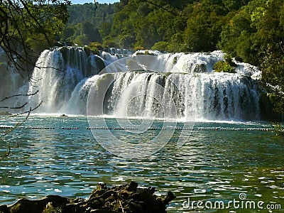 Waterfalls in Krka National Park Stock Photo
