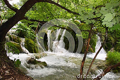 Waterfalls in Plitvice, Croatia Stock Photo