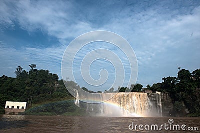 Waterfalls and rainbows Stock Photo