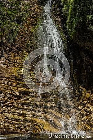 Waterfalls on the river Krikiliotis at Panta Vrexei in Evritania Stock Photo