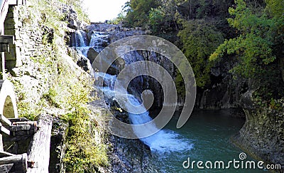 Waterfalls of the river Mirna in the village of Kotli - Buzet, Croatia Slapovi rijeke Mirne u selu Kotli - Buzet, Hrvatska Stock Photo