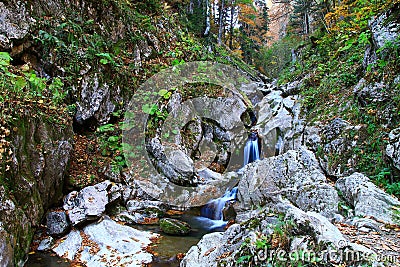Trip to Mendelikh waterfalls, deep forest Stock Photo