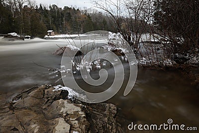 Waterfalls at Sauble Falls Provincial Park Stock Photo