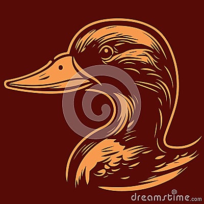Waterfowl duck animal head Vector Illustration