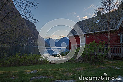 Waterfront Cottage with nice panorama view Stock Photo