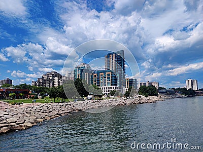 Waterfront at Downtown Burlington in Canada Editorial Stock Photo