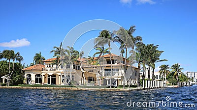 Waterfront Home on the Intracoastal Waterway Stock Photo