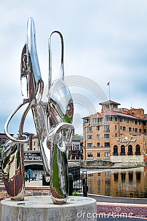 The Waterfront at Hotel Baker in Saint Charles, IL Editorial Stock Photo