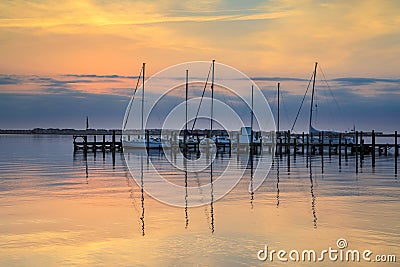 Waterfront Manteo North Carolina Outer Banks Sunrise Stock Photo