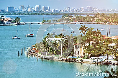 Waterfront in miami city Stock Photo