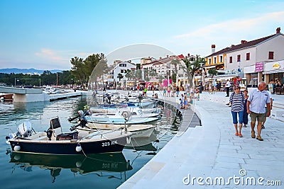 Waterfront in Njivice Editorial Stock Photo