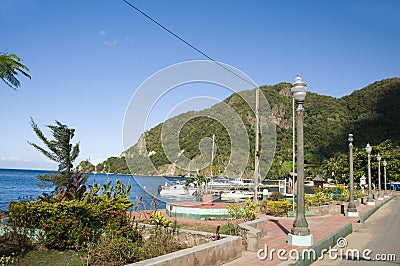 Waterfront Park Soufriere St. Lucia Caribbean Stock Photo