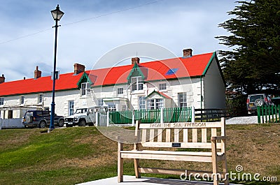 The waterfront in Port Stanley Stock Photo