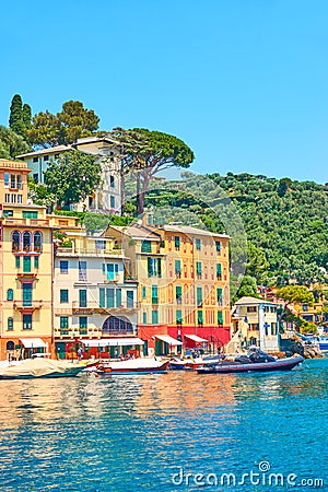 Waterfront in Portofino Editorial Stock Photo