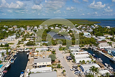 Waterfront realty in the Florida Keys Largo Editorial Stock Photo