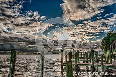 Waterfront restaurant in norfolk virginia usa Stock Photo