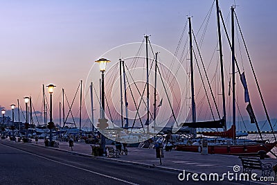 Volos Waterfront at Dusk, Greece Editorial Stock Photo