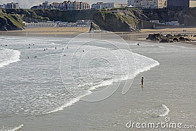 Watergate Bay at Newquay, Cornwall, England Editorial Stock Photo