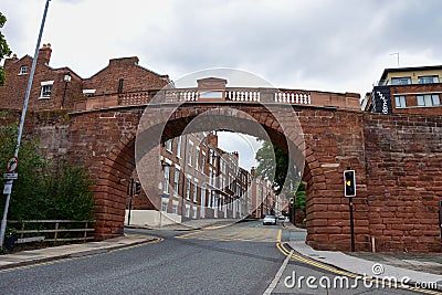 Watergate in the Roman city walls of Chester Editorial Stock Photo