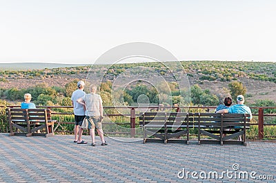 Waterhole at Addo main camp Editorial Stock Photo