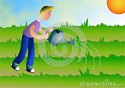 Watering Stock Photo