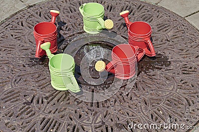 Watering cans for children Stock Photo