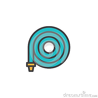 Watering hose filled outline icon Vector Illustration