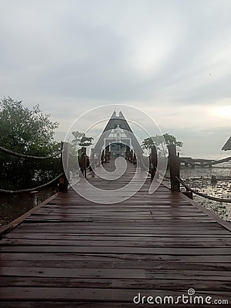 Waterland view Hotel at Cirebon indonesia Editorial Stock Photo