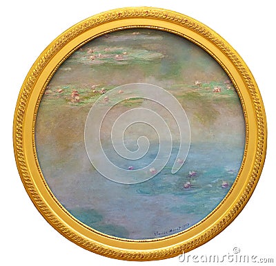 Waterlilies round, circular painting by impressionist Claude Monet Editorial Stock Photo