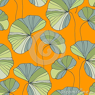 Waterlily seamless flower tropical pattern Vector Illustration