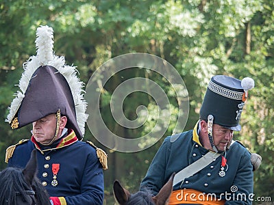 Waterloo, Belgium - June 18 2017: Scenes from the reenactment of Editorial Stock Photo