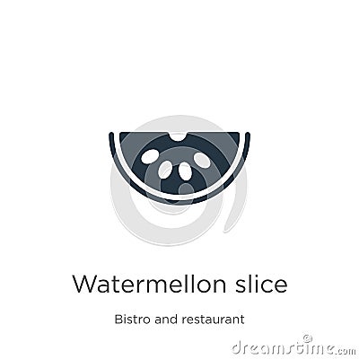 Watermellon slice icon vector. Trendy flat watermellon slice icon from bistro and restaurant collection isolated on white Vector Illustration