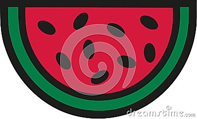Watermelon cartoon style Vector Illustration