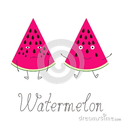 Watermelon character Vector Illustration