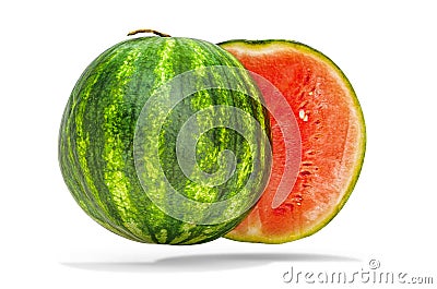 Watermelon, cross-section. 3d rendering with realistic texture Stock Photo