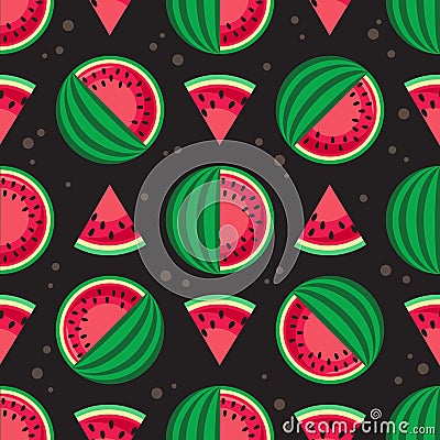 Watermelon flat-11 Vector Illustration