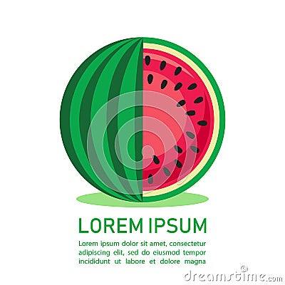 Watermelon flat-05 Vector Illustration