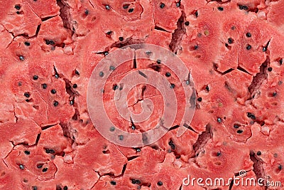 Watermelon flesh closeup macro seamless texture background Stock Photo