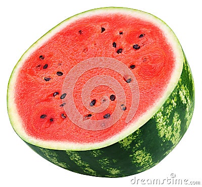 Watermelon half isolated on white Stock Photo