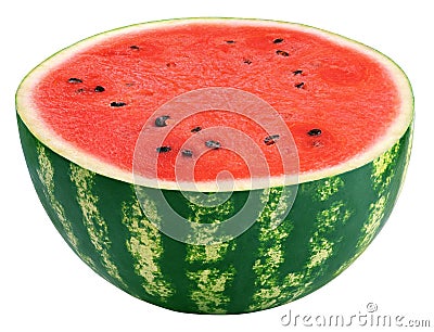 Watermelon half isolated on white Stock Photo