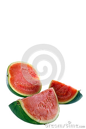 Watermelon half and quarter Stock Photo