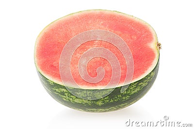 Watermelon half without seeds isolated, clipping path Stock Photo