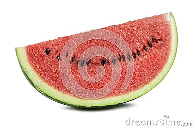 Watermelon half slice isolated on white background Stock Photo